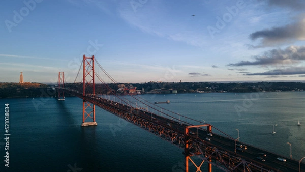 Obraz 25 Abril Bridge in Lisbon at sunset