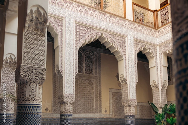 Obraz Interior of a Riad in Fes, Morocco
