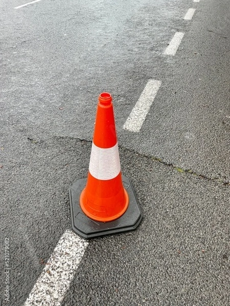 Obraz traffic cone on the road