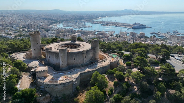 Obraz Aerial view of Bellver castle - Palma de Mallorca, Balearic Islands, Spain