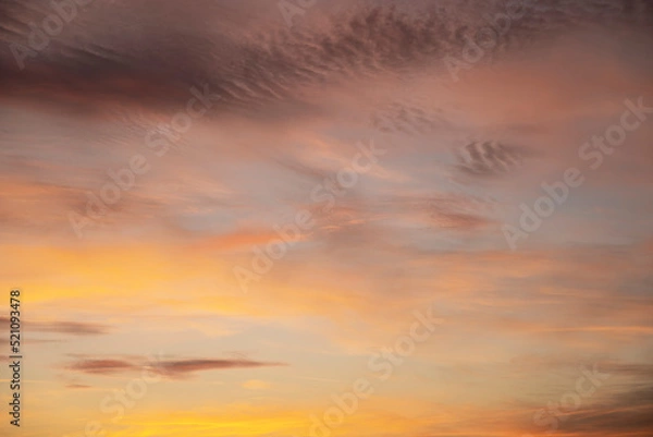 Obraz Beautiful clouds at sunset. Clouds at dawn with a bright sky