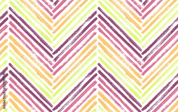 Obraz Brush stroke chevron zig zag seamless pattern.