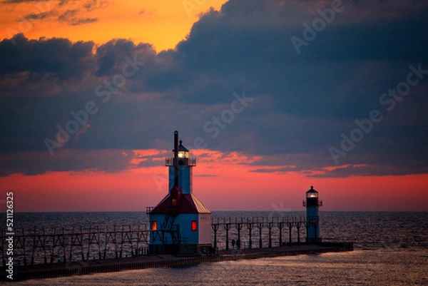 Obraz sunset over the lighthouse