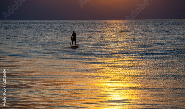 Obraz stand up paddle board sunset 