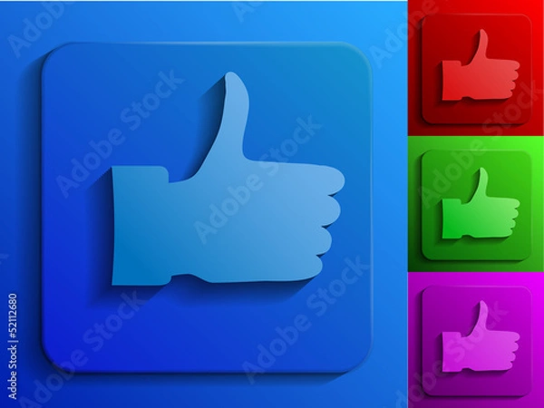 Fototapeta thumb up monochrome icons