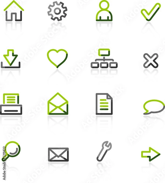 Obraz green-gray web icons