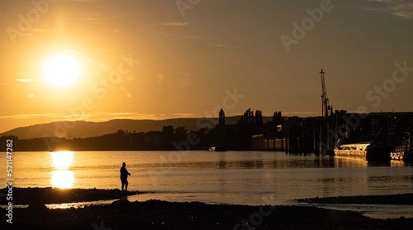 Obraz sunset over the river