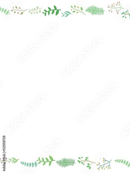 Fototapeta 葉っぱ　フレーム　3D