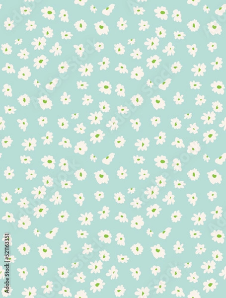 Obraz Abstract Small Daisy Flowers Hand Drawn Cute Ditsy Florals Seamless Pattern Trendy Fashion Colors Perfect for Allover Fabric Print or Wrapping Paper