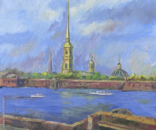 Obraz Petropavlovsk fortress  St Petersburg painting
