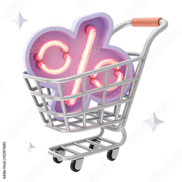 Obraz E-Commerce Shopping And Marketing 3D illustrations