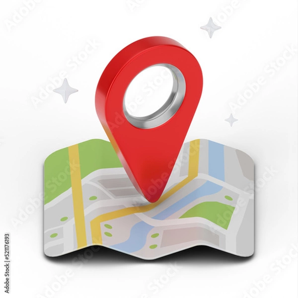 Obraz GPS Pin Point Location 3D illustrations