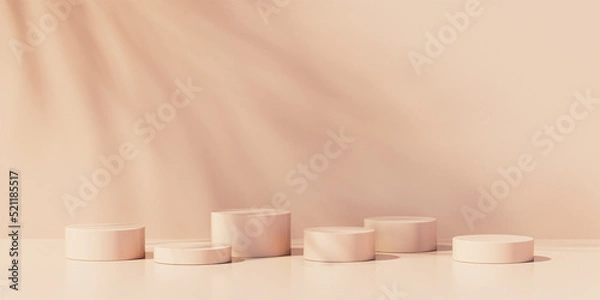 Fototapeta Abstract background, mock up scene with podium geometry shape for product display. 3D rendering