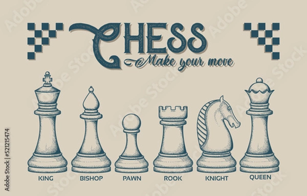 Fototapeta Chess Hand Drawn Vector