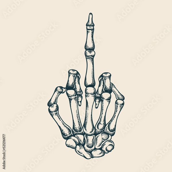 Fototapeta Hand Bones Middle Finger Vector