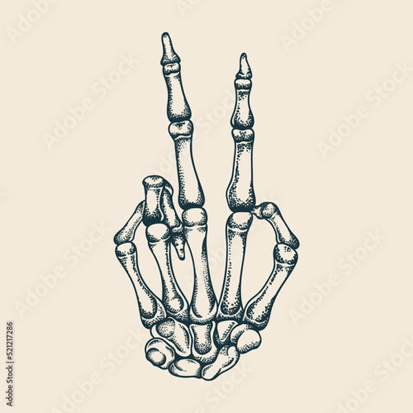 Fototapeta Hand Bones Peace Finger Vector