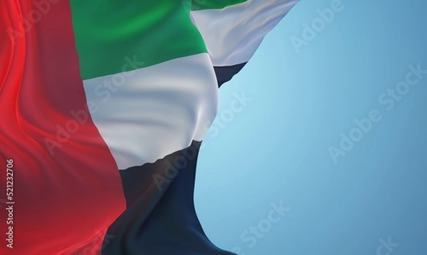 Fototapeta Abstract UAE Flag 3D Render (3D Artwork)