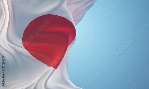 Obraz Abstract Japan Flag 3D Render (3D Artwork)