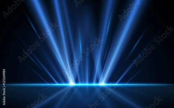 Fototapeta Abstract blue light rays background
