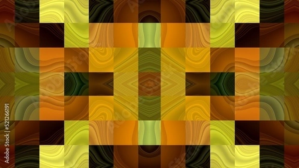 Fototapeta Tile design. Colorful checks pattern for tiles, T shirt, bed sheet, sari, table cloth, pillow cover, carpet, curtain and fabric print. 3d Textile art. Best wallpaper. Italian marble. Mosaic wall tile.