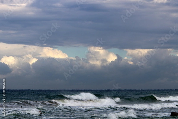Fototapeta The sky over the Mediterranean Sea in northern Israel.
