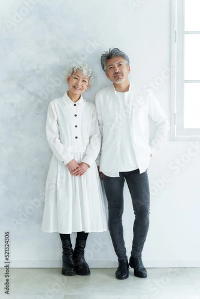 Obraz 白髪の中高年カップルのポートレート