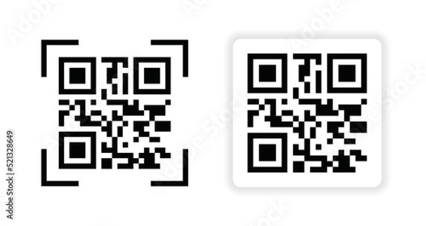 Fototapeta QR code symbol for smartphone scanning isolated on white background.