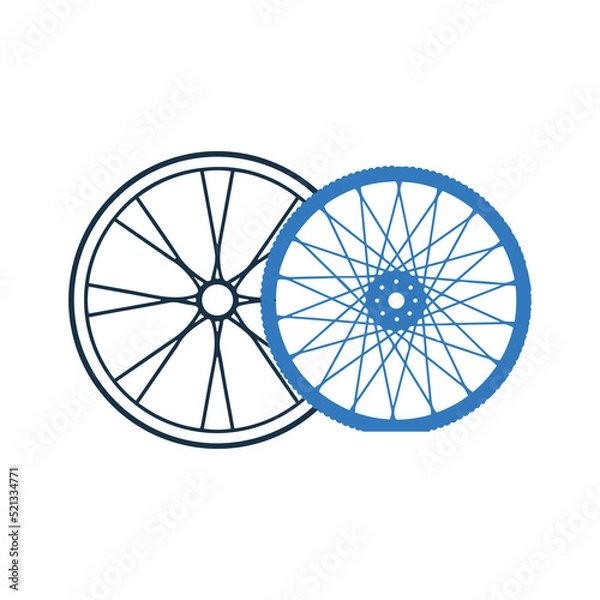 Obraz Bicycle rims and spokes icon