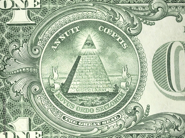 Obraz macro reverse one us dollar bill
