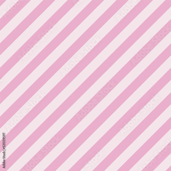 Fototapeta Seamless pattern with pink and white diagonal stripes. Awning stripes design in a vintage palette.