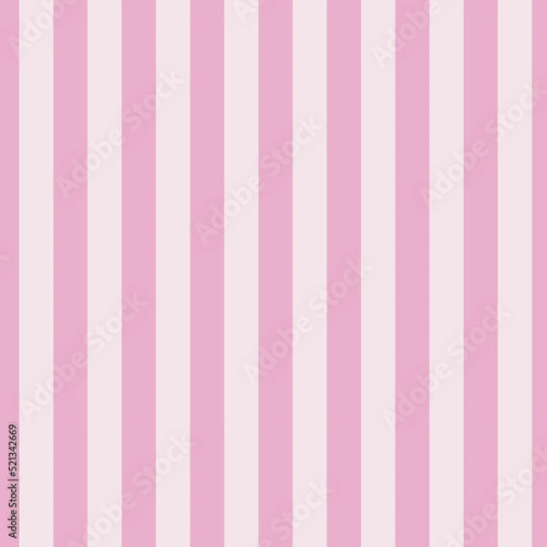 Fototapeta Seamless pattern with pink and white vertical stripes. Awning stripes design in a vintage palette.