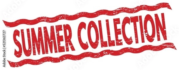 Fototapeta SUMMER COLLECTION text on red lines stamp sign.