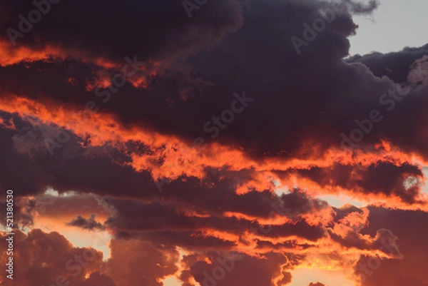 Fototapeta Dramatic stormy sky before dawn