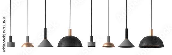 Obraz 3d render Modern chandelier. isolated on background.