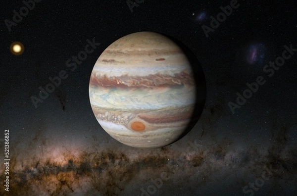 Obraz Jupiter planet in the solar system - 3d illustration, closeup view