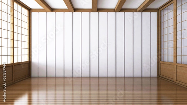 Fototapeta Empty room with wall background. 3D illustration, 3D rendering	