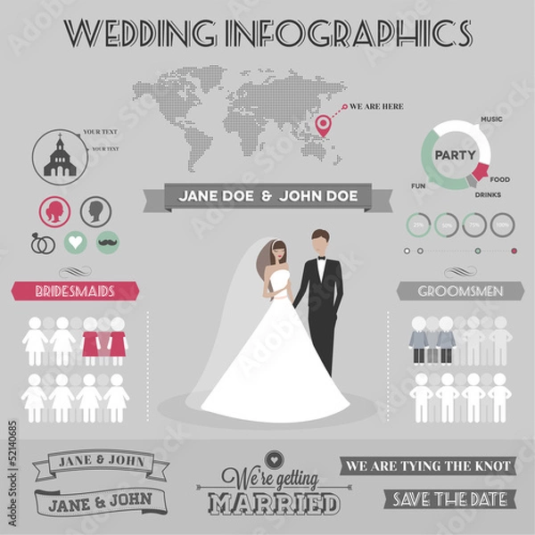 Obraz Wedding infographics