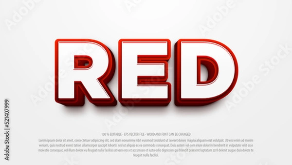 Obraz Red 3d bold style editable text effect