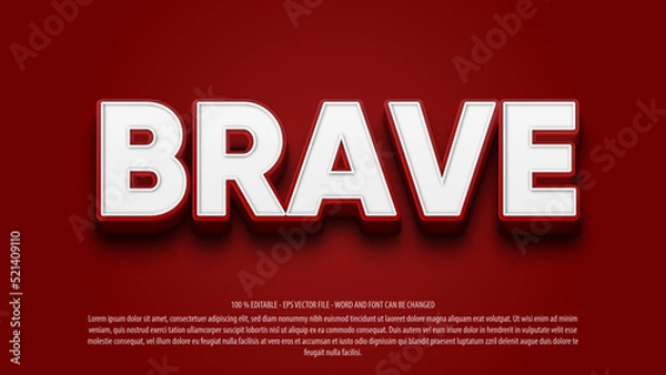 Fototapeta Red 3d bold style editable text effect