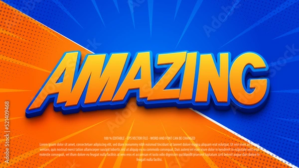 Fototapeta Amazing 3d comic style editable text effect