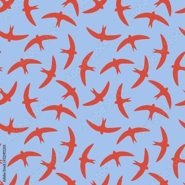 Obraz seamless pattern with red birds abstract