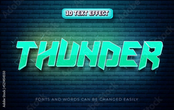 Obraz Thunder 3d editable text effect style