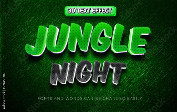 Fototapeta Jungle night 3d editable text effect style