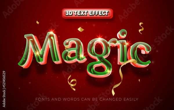 Fototapeta Magic 3d editable text effect style