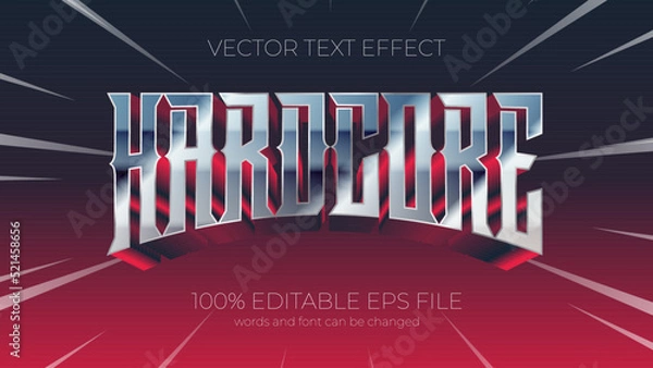 Obraz hardcore editable text effect style, EPS editable text effect