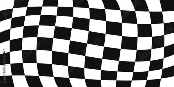 Fototapeta Checkered pattern is convex and seamless. A simple pattern reminiscent of a racing flag. Seamless flag for interior design.