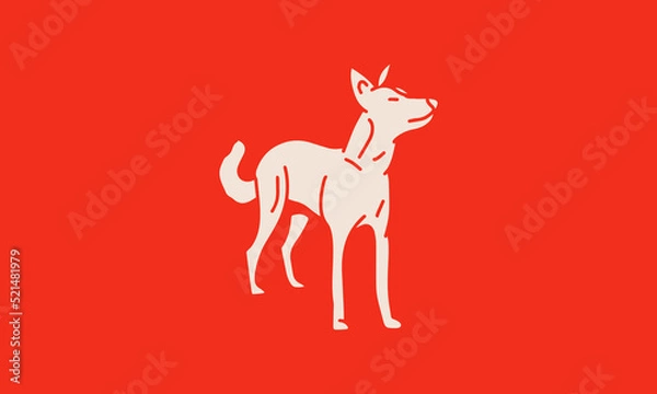 Fototapeta Vector Logotype Minimalist Style Dog Illustrationt