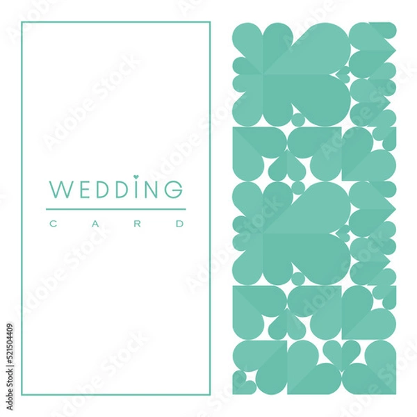 Fototapeta Wedding Invitation card, save the date, thank you, rsvp template. Heart pattern.