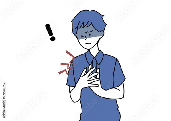 Fototapeta 急な胸の痛みに悩まされる男性