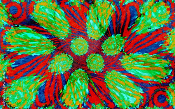Obraz red green and blue pattern with colorful circles illustration wallpaper design